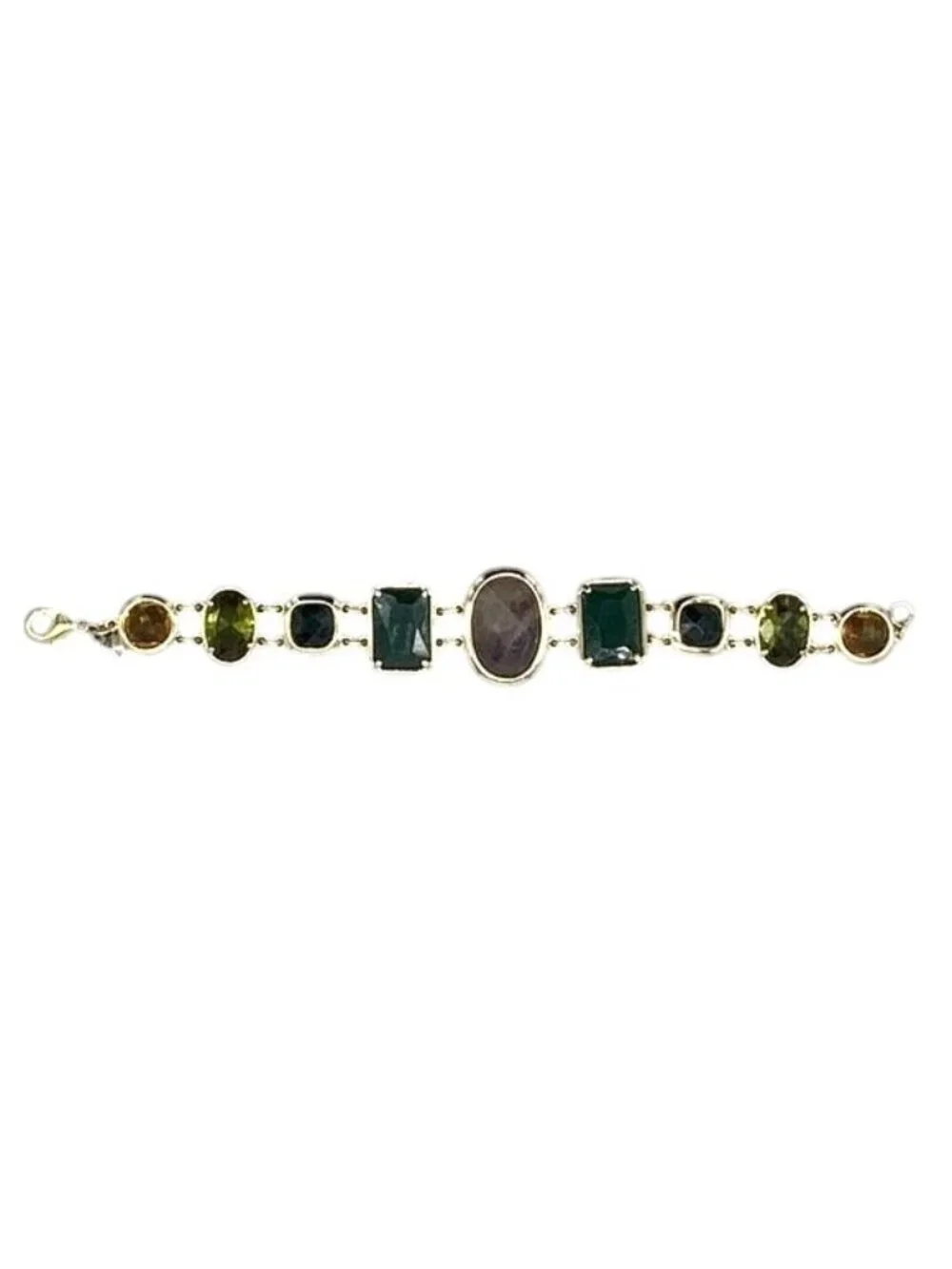 CAROLEE Multicolour Resin Acrylic Link Bracelet, 1990s Vintage, Monogram Pouch